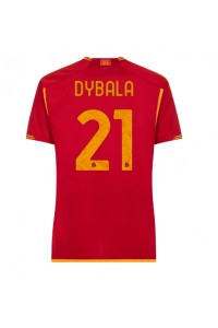 AS Roma Paulo Dybala #21 Jalkapallovaatteet Naisten Kotipaita 2023-24 Lyhythihainen